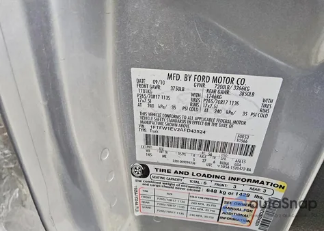 2010 Ford F150 Supercrew z USA, uszkodzony, nr VIN 1FTFW1EV2AFD43524